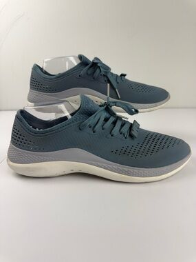 Crocs Mens 12 LiteRide 360 Pacer Sneakers Blue Waterproof Lace Up SEE ALL.